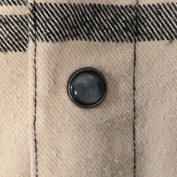 Troll Company Flannel Shirt Mens‎ Small Black White Plaid Pearl Snap Button Up - Picture 4 of 12